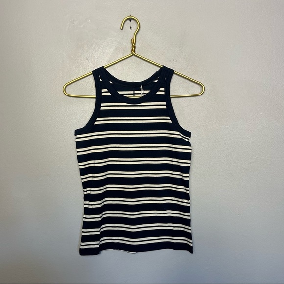 NWT Everlane The Tank Essential Cotton Striped Navy White Size XS Extra Small - Picture 4 of 7